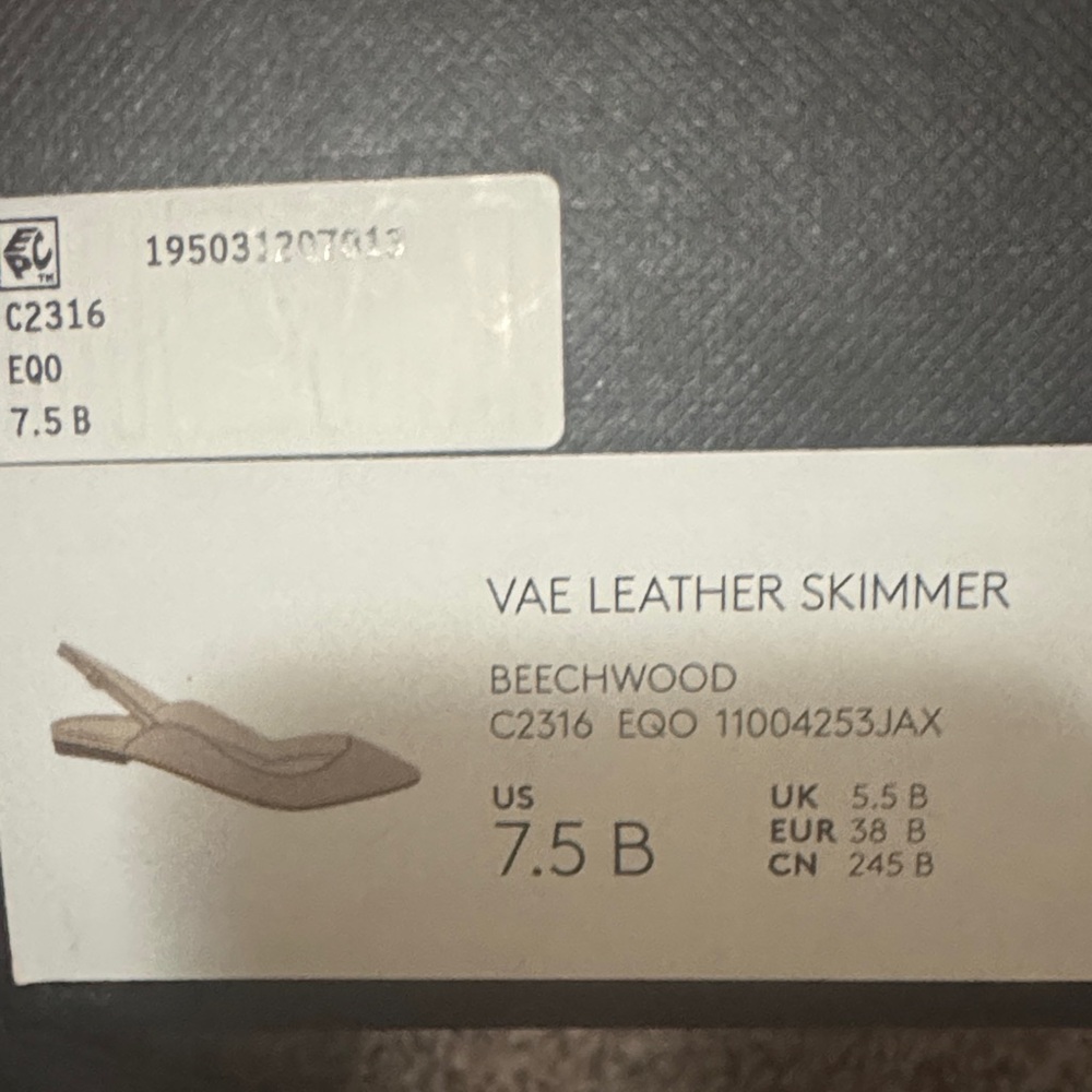 Coach Women's Beige Leather Slingback Flats - Picture 3 of 4